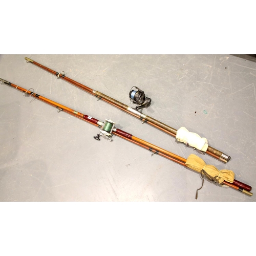 1308 - Two rods and two fishing reels, including Garcia Mitchell 600. Not available for in-house P&P, conta... 