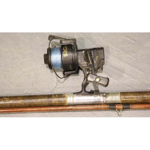 1308 - Two rods and two fishing reels, including Garcia Mitchell 600. Not available for in-house P&P, conta... 