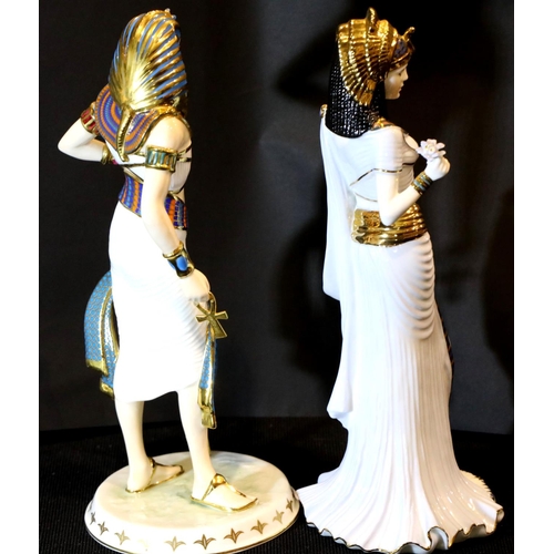 1333 - Two Wedgwood figurines, Tutankhamun and Cleopatra. P&P Group 3 (£25+VAT for the first lot and £5+VAT... 