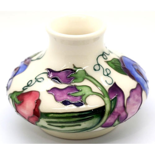 1347 - Moorcroft Sweetness bulbous squat vase, H: 8 cm. P&P Group 1 (£14+VAT for the first lot and £1+VAT f... 