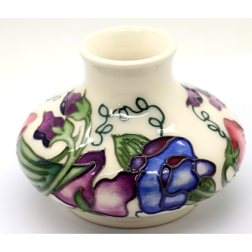 1347 - Moorcroft Sweetness bulbous squat vase, H: 8 cm. P&P Group 1 (£14+VAT for the first lot and £1+VAT f... 