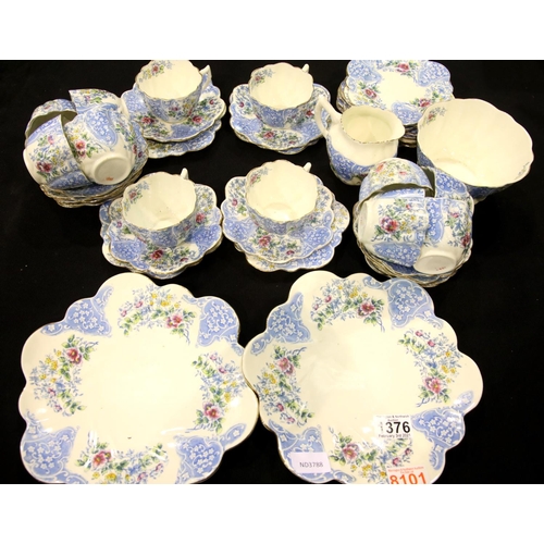 1376 - Victorian chintz floral pattern tea set unnamed, pattern no 108c. Not available for in-house P&P, co... 