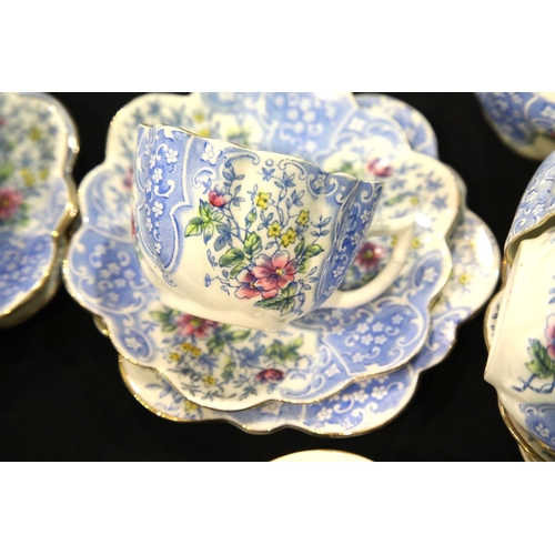 1376 - Victorian chintz floral pattern tea set unnamed, pattern no 108c. Not available for in-house P&P, co... 