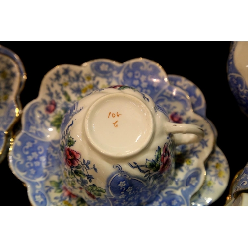 1376 - Victorian chintz floral pattern tea set unnamed, pattern no 108c. Not available for in-house P&P, co... 