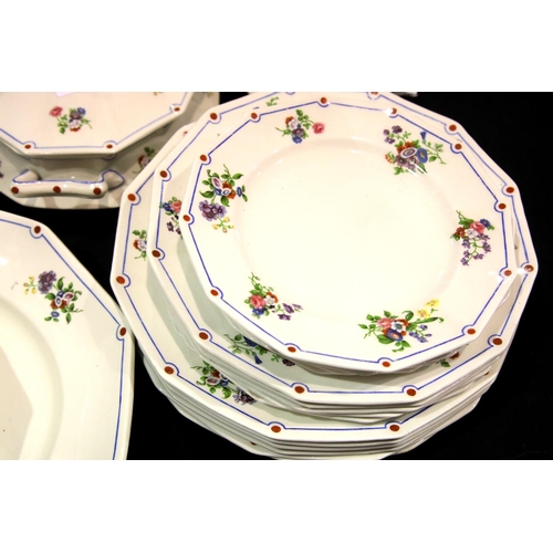 1398 - A E Grey & Co floral patterned dinnerware of 21 pieces. P&P Group 3 (£25+VAT for the first lot and £... 