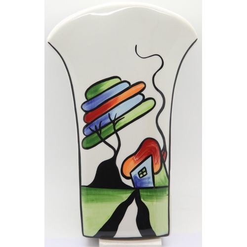 1402 - Lorna Bailey vase Round Top Fantasia Cottage pattern, H: 21 cm. P&P Group 2 (£18+VAT for the first l... 