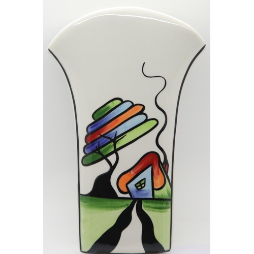 1402 - Lorna Bailey vase Round Top Fantasia Cottage pattern, H: 21 cm. P&P Group 2 (£18+VAT for the first l... 