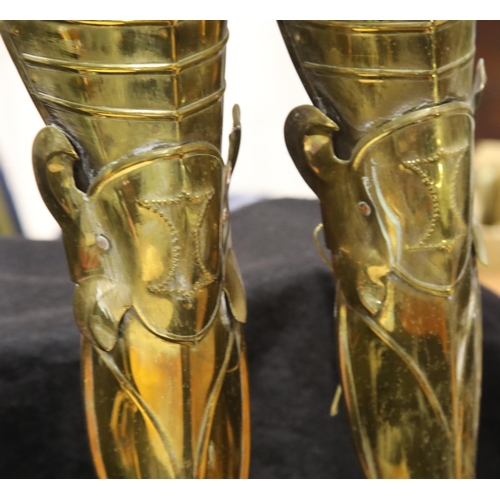 1407 - Brass and brassed metal knight, H: 132 cm. Not available for in-house P&P, contact Paul O'Hea at Mai... 