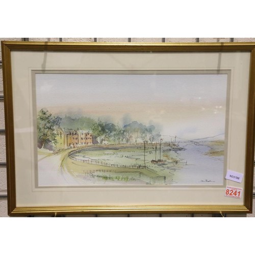 1561 - John Shooter, two watercolours of harbour and cottage scenes, each 43 x 26 cm. Not available for in-... 