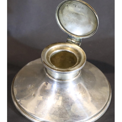 1611 - George V (weighted) hallmarked silver Capstan inkwell, London assay 1922. P&P Group 1 (£14+VAT for t... 