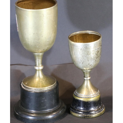 1613 - Two hallmarked silver trophies on stands, tallest H: 13 cm, 118g. P&P Group 2 (£18+VAT for the first... 