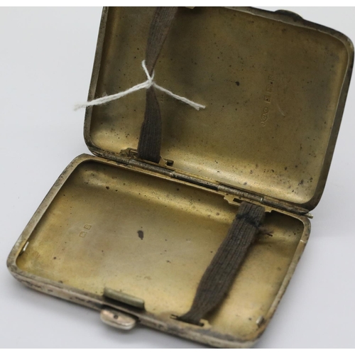 1616 - Hallmarked silver cigarette/card case, 74g. P&P Group 1 (£14+VAT for the first lot and £1+VAT for su... 