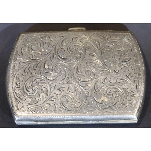 1621 - Hallmarked silver card/cigarette case, 35g. P&P Group 1 (£14+VAT for the first lot and £1+VAT for su... 