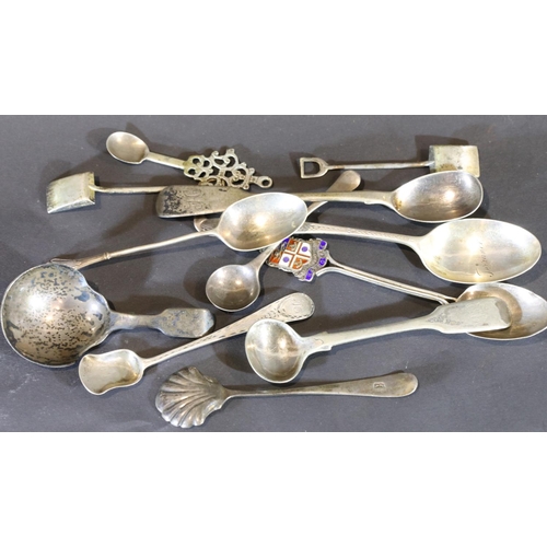 1630 - Box of mixed hallmarked silver spoons including Georgian, combined 112g. P&P Group 1 (£14+VAT for th... 