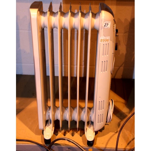 27 - Dimplex 1500w electric heater. Not available for in-house P&P, contact Paul O'Hea at Mailboxes on 01... 