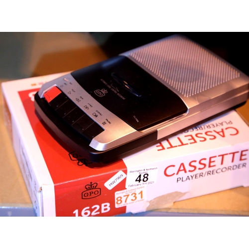 48 - GPO162B cassette player/recorder, boxed. Not available for in-house P&P, contact Paul O'Hea at Mailb... 