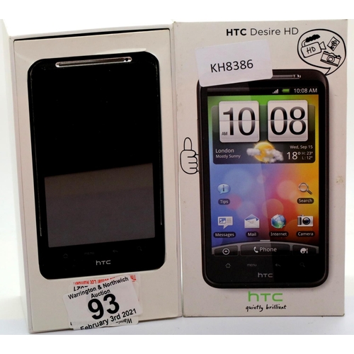 93 - HTC Desire 19191 with HTC Sense. P&P Group 1 (£14+VAT for the first lot and £1+VAT for subsequent lo... 