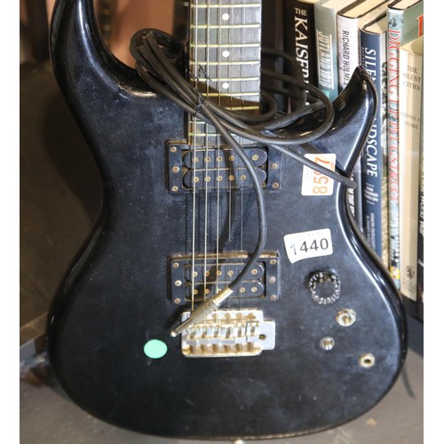 1440 - Columbus Series 1 electric guitar in black. Not available for in-house P&P, contact Paul O'Hea at Ma... 