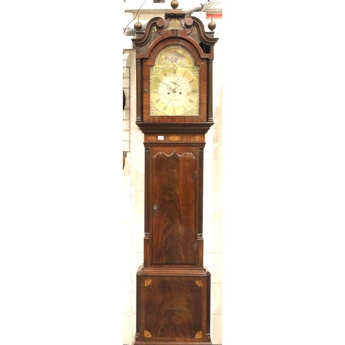 1491 - John Alker, Wigan, (fl.c.1790-1820) a late Georgian inlaid mahogany eight day longcase clock, having... 