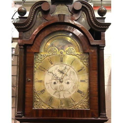 1491 - John Alker, Wigan, (fl.c.1790-1820) a late Georgian inlaid mahogany eight day longcase clock, having... 