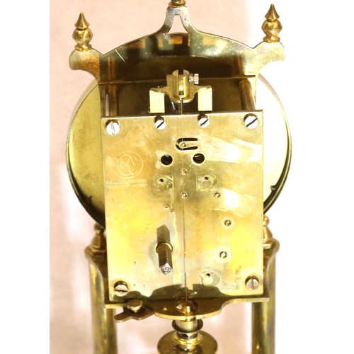 1483 - Glass domed brass anniversary clock by Kundo, H: 28 cm, working at time of lotting. P&P Group 3 (£25... 