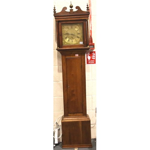 1474 - Georgian Oak cased longcase clock by Elizabeth Boot of Sutton with 30 hours Huygens endless chain mo... 