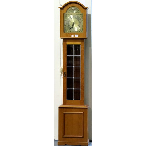 1460a - Modern twin weight longcase clock with weights and pendulum, working at time of lotting. Not availab... 