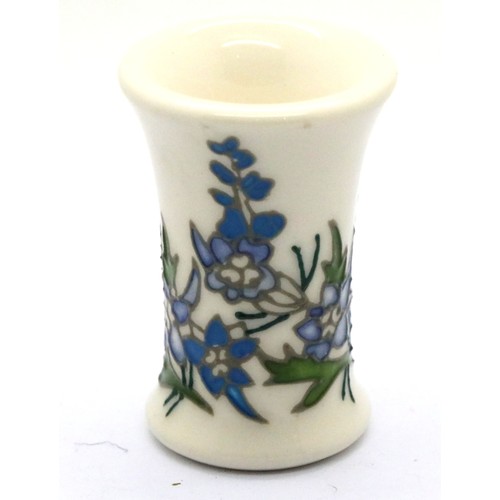 1637 - Moorcroft July Delphinium vase, H: 5.5 cm. P&P Group 1 (£14+VAT for the first lot and £1+VAT for sub... 