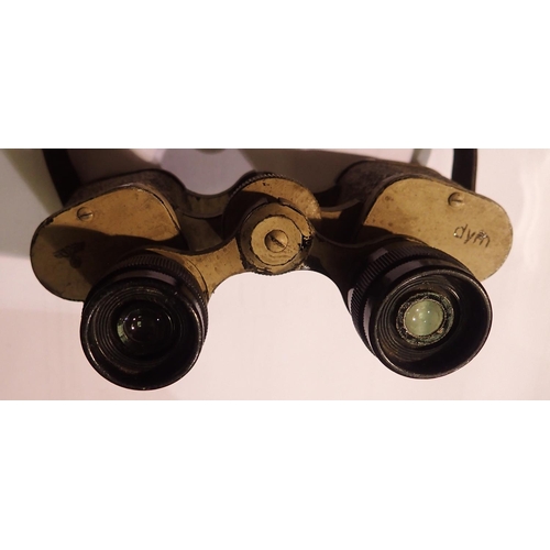 3064 - German WWII type DAK Afrika Korps cased binoculars, marked dym. P&P Group 1 (£14+VAT for the first l... 