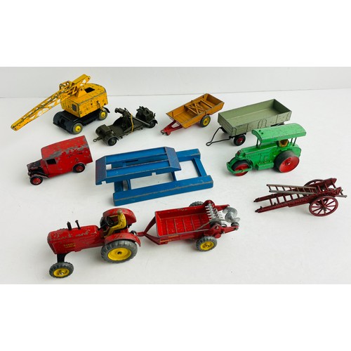 2016 - 19x Playworn DINKY TOYS Cars, Tractors etc - Boxed Fork Lift P&P Group 2 (£18+VAT for the first lot ... 