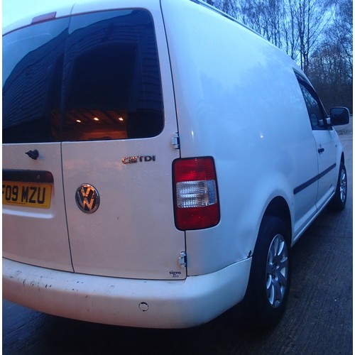 1000B - VW Caddy C20 TDI van 169,000 miles two keys, MOT until 21/12/2021. PF09 MZU