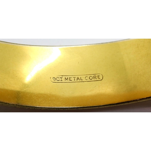 1004 - Engraved bangle 1/5 9ct gold, 30.6g. P&P Group 1 (£14+VAT for the first lot and £1+VAT for subsequen... 