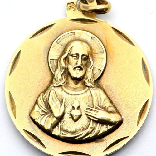 1025 - 9ct gold Madonna and child pendant 5.0g, D: 22 mm. P&P Group 1 (£14+VAT for the first lot and £1+VAT... 