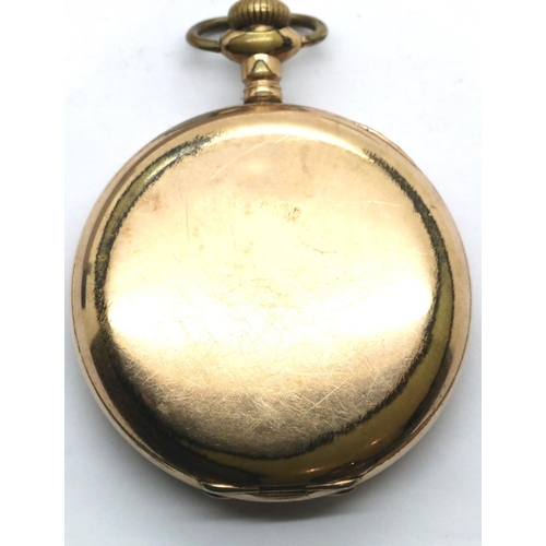 1027 - Waltham gold plated full hunter pocket watch, not working. P&P Group 1 (£14+VAT for the first lot an... 