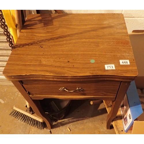 713 - Singer sewing machine table (no machine). Not available for in-house P&P, contact Paul O'Hea at Mail... 