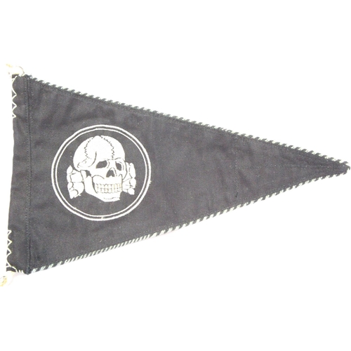 3010 - German WWII SS re-enactment embroidered and braided pennant, L: 35 cm. P&P Group 1 (£14+VAT for the ... 