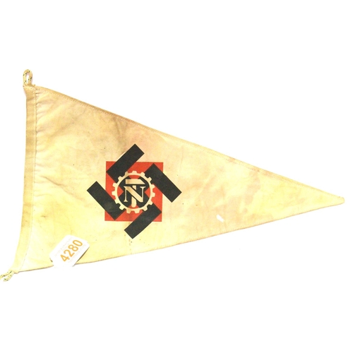 3012 - German WWII Teno re-enactment printed pennant, L: 35 cm. P&P Group 1 (£14+VAT for the first lot and ... 