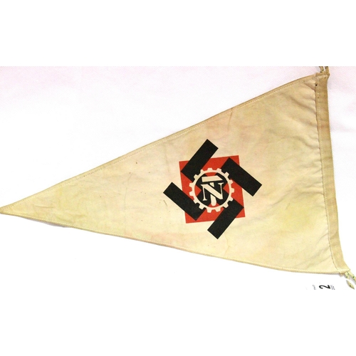 3012 - German WWII Teno re-enactment printed pennant, L: 35 cm. P&P Group 1 (£14+VAT for the first lot and ... 