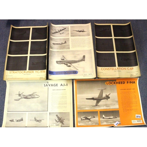3016 - Lockheed Aircraft Association, five posters dating from 1949. P&P Group 1 (£14+VAT for the first lot... 