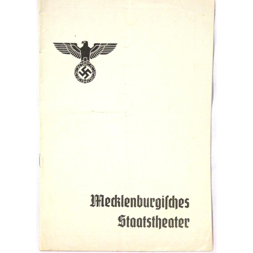 3044 - German Third Reich Staatstheater Berlin programme, inscribed to the centre-pages. P&P Group 1 (£14+V... 