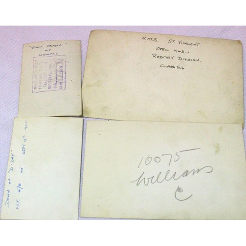 3029 - Vintage military photographs including crew of HMS Vincent. P&P group 1 (£14 + VAT for the first lot... 