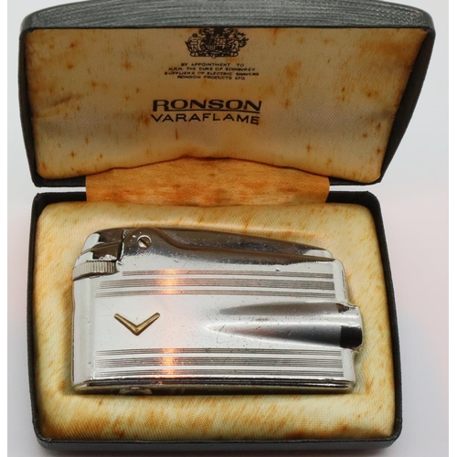 1166 - Retro Ronson lighter in original case. Not available for in-house P&P, contact Paul O'Hea at Mailbox... 
