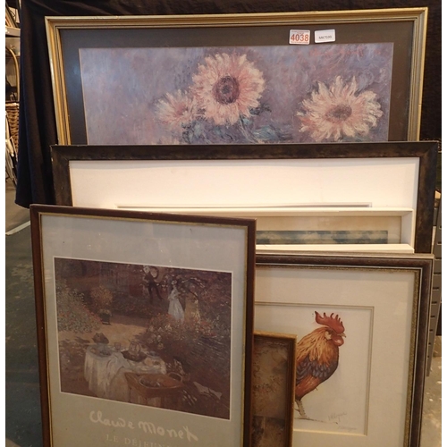 1263 - Selection of prints, some limited edition, including three Claude Monet. Not available for in-house ... 