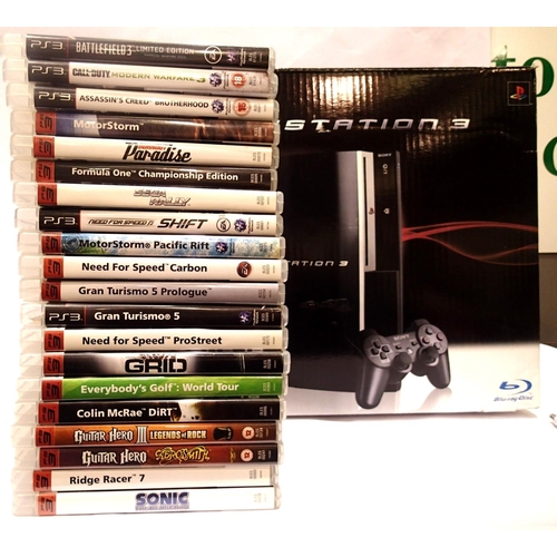 2350 - Sony Playstation 3 (boxed), a further Playstation 3 console, Playstation 2 console, twenty PS3 games... 