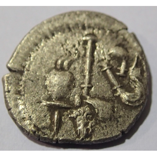 2454 - Julius Caesar silver denarius, elephant with priestly implements. P&P Group 1 (£14+VAT for the first... 