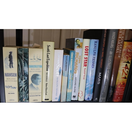 124 - Two shelves of travel and adventure books. Not available for in-house P&P, contact Paul O'Hea at Mai... 