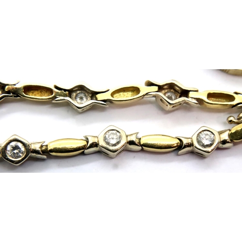 47 - 18ct gold and diamond bracelet, diamonds approximately 2cts, 18.7g. P&P Group 1 (£14+VAT for the fir... 