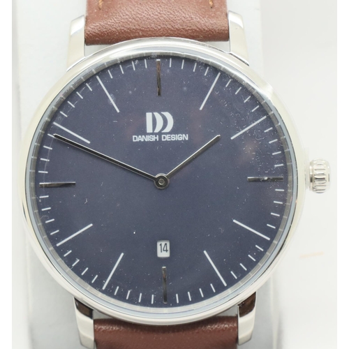 64 - Gents Danish design calendar wristwatch, D: 4 cm, new. P&P Group 1 (£14+VAT for the first lot and £1... 