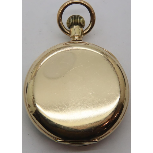 80 - Waltham gold plated open faced pocket watch. P&P Group 1 (£14+VAT for the first lot and £1+VAT for s... 