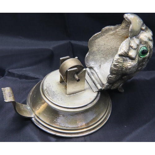 96 - Victorian silver plated parrot head tape dispenser, H: 8.5cm. P&P Group 2 (£18+VAT for the first lot... 